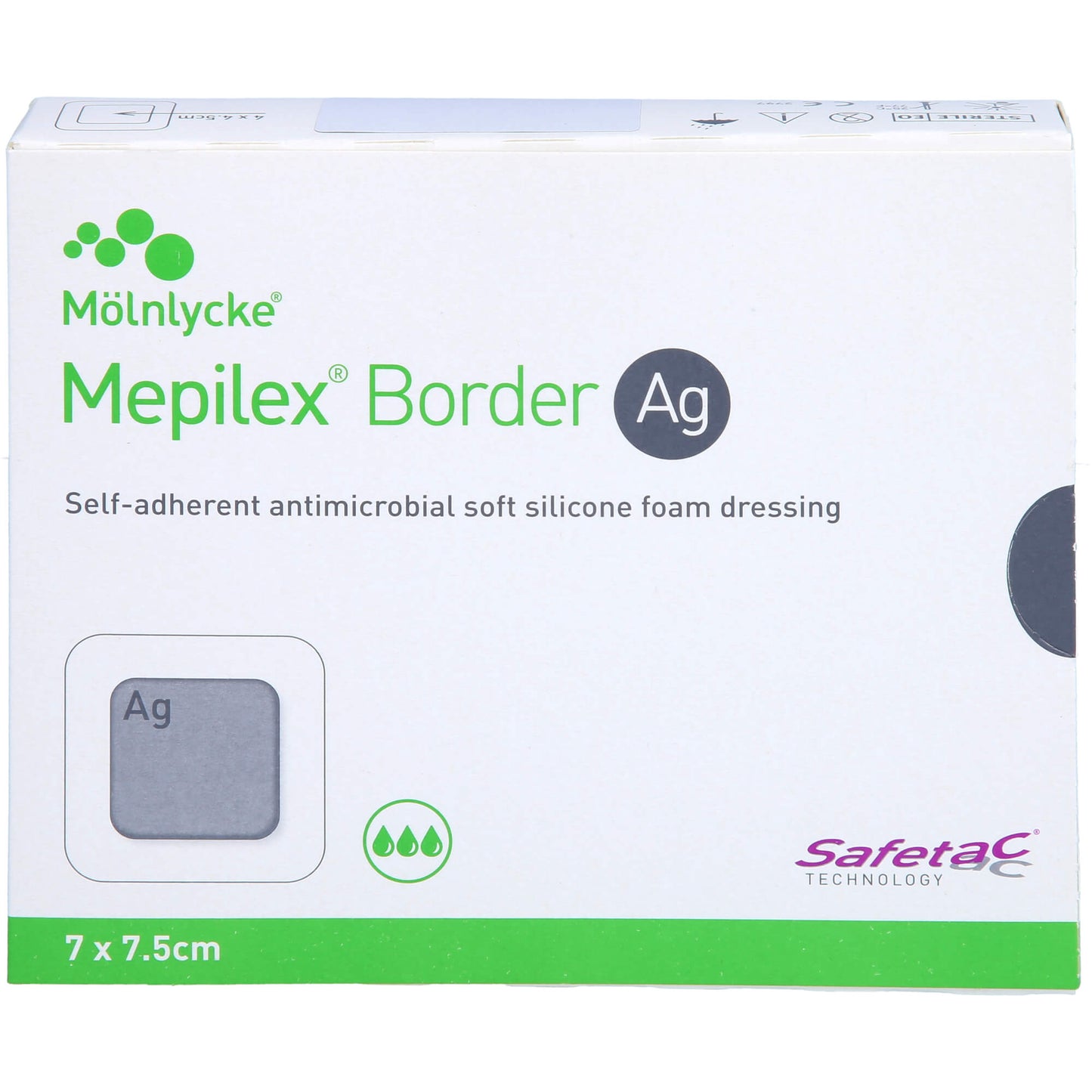MEPILEX Border Ag Schaumverb.7x7,5 cm steril 5 St