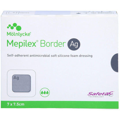 MEPILEX Border Ag Schaumverb.7x7,5 cm steril 5 St