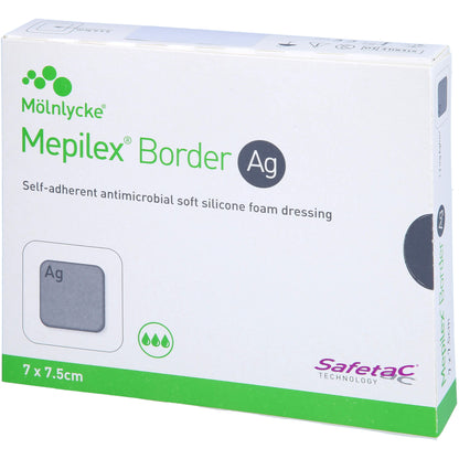 MEPILEX Border Ag Schaumverb.7x7,5 cm steril 5 St
