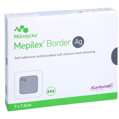 MEPILEX Border Ag Schaumverb.7x7,5 cm steril 5 St