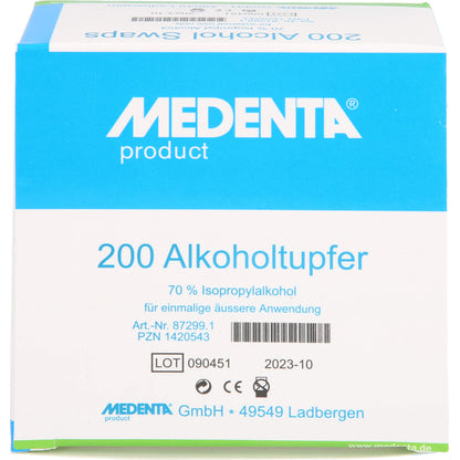 ALKOHOLTUPFER 70% Isopropyl Alkohol 200 St