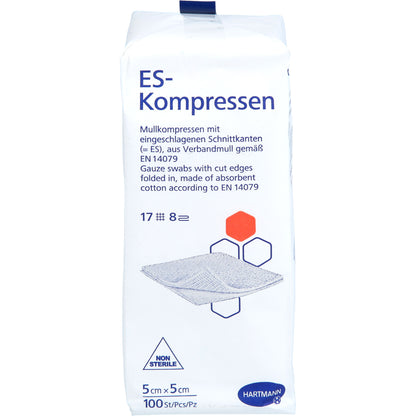 ES-KOMPRESSEN unsteril 5x5 cm 8fach 100 St