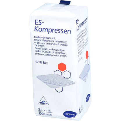 ES-KOMPRESSEN unsteril 5x5 cm 8fach 100 St