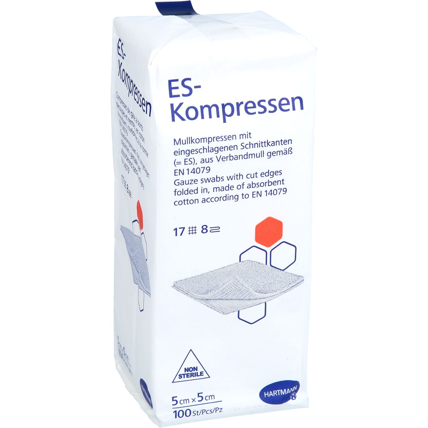 ES-KOMPRESSEN unsteril 5x5 cm 8fach 100 St