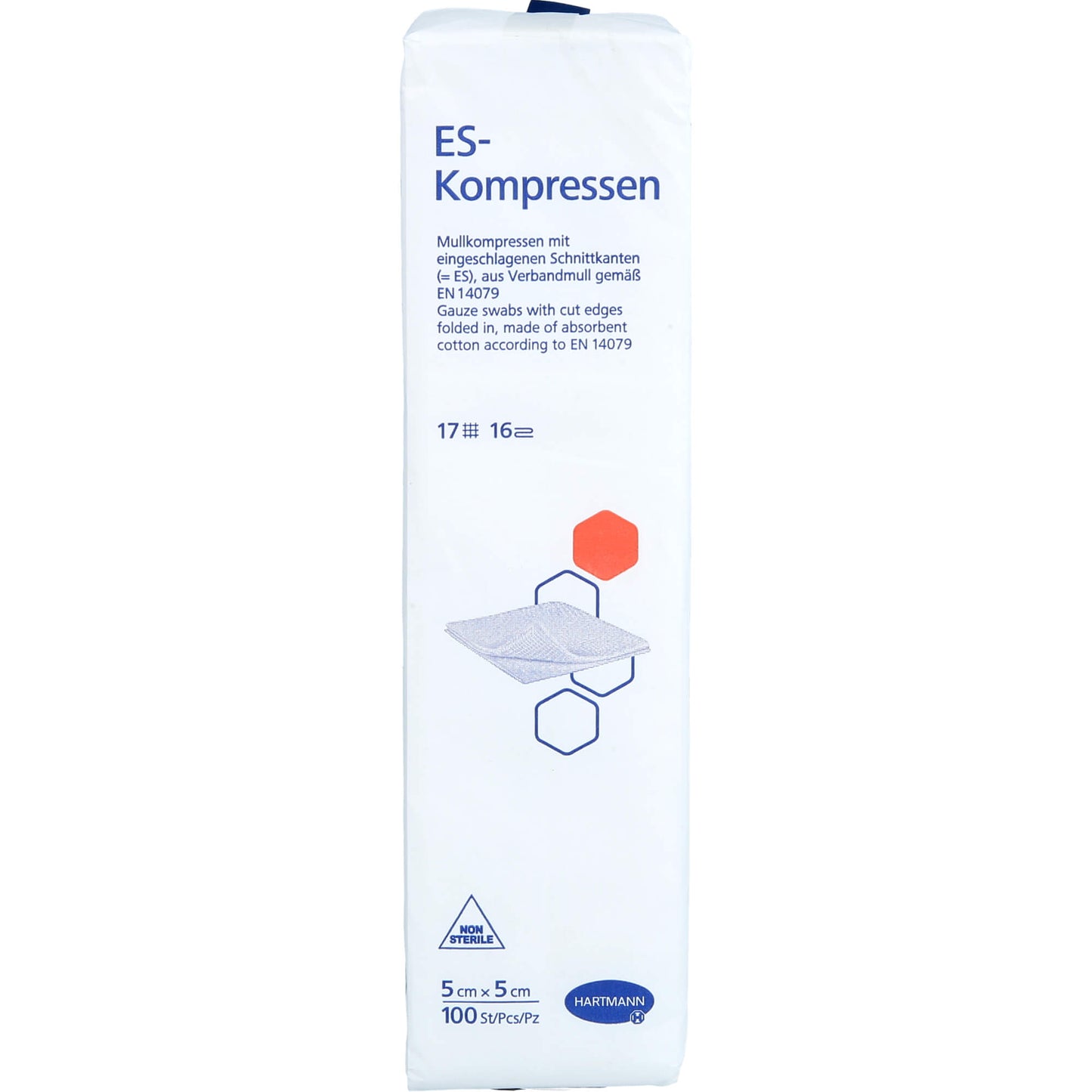 ES-KOMPRESSEN unsteril 5x5 cm 16fach 100 St