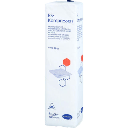 ES-KOMPRESSEN unsteril 5x5 cm 16fach 100 St