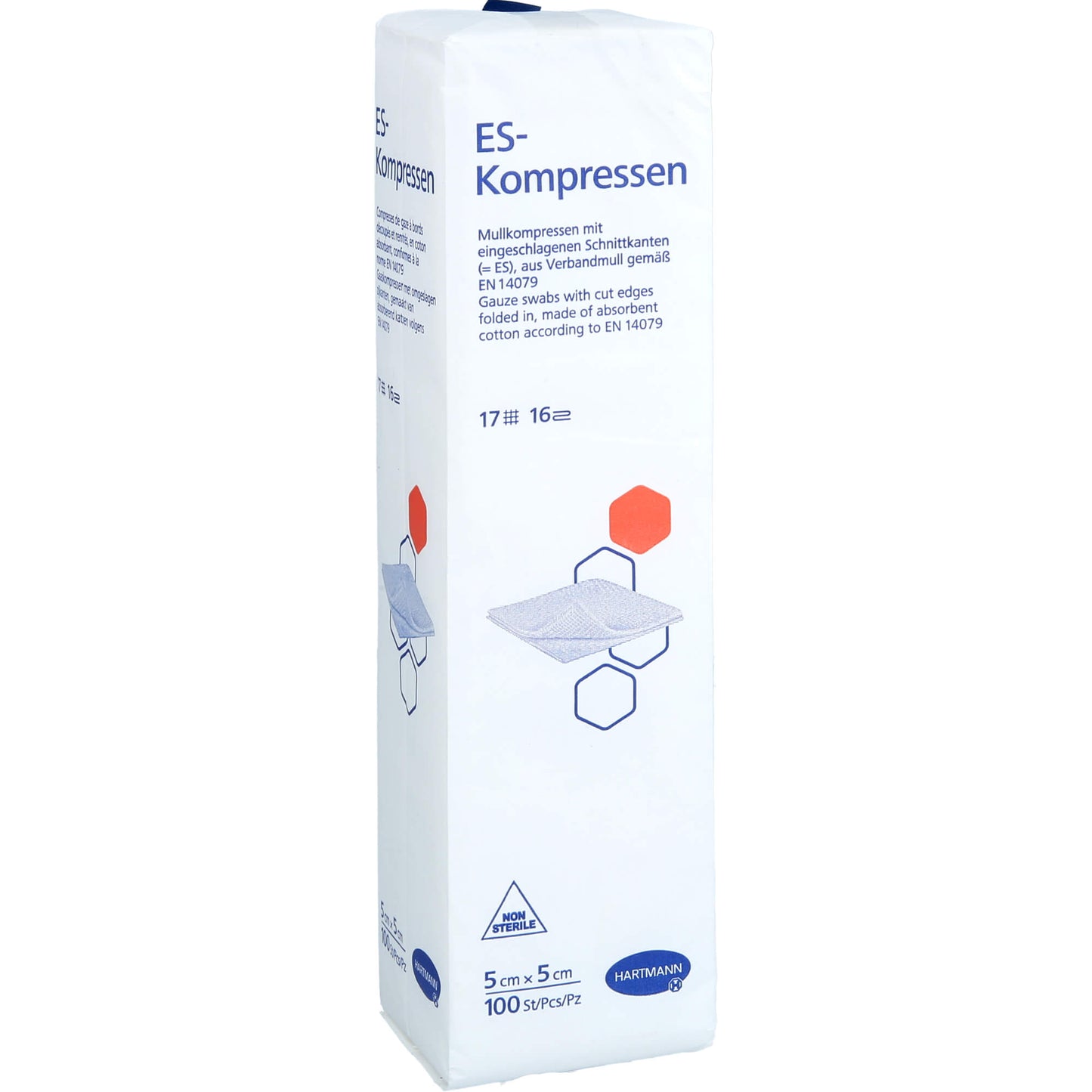 ES-KOMPRESSEN unsteril 5x5 cm 16fach 100 St