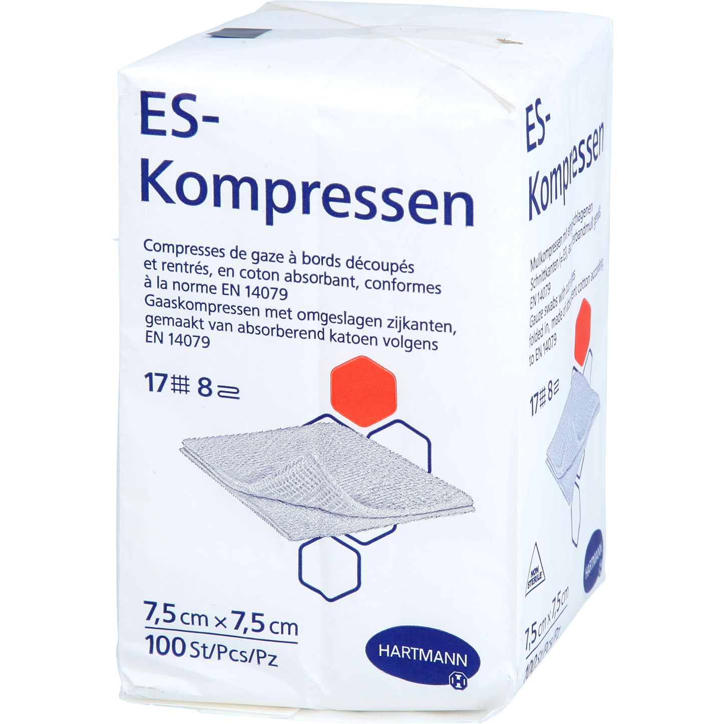 ES-KOMPRESSEN unsteril 7,5x7,5 cm 8fach 100 St