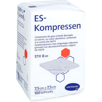 ES-KOMPRESSEN unsteril 7,5x7,5 cm 8fach 100 St