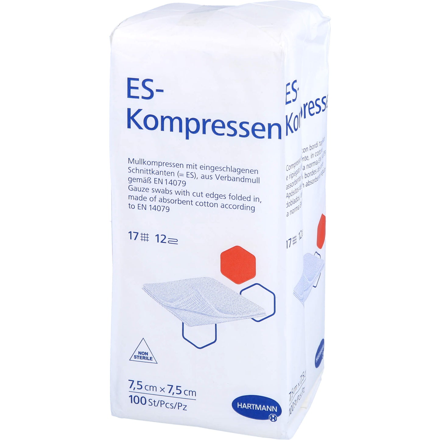ES-KOMPRESSEN unsteril 7,5x7,5 cm 12fach 100 St