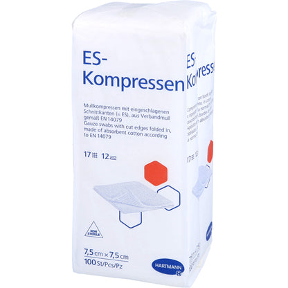 ES-KOMPRESSEN unsteril 7,5x7,5 cm 12fach 100 St