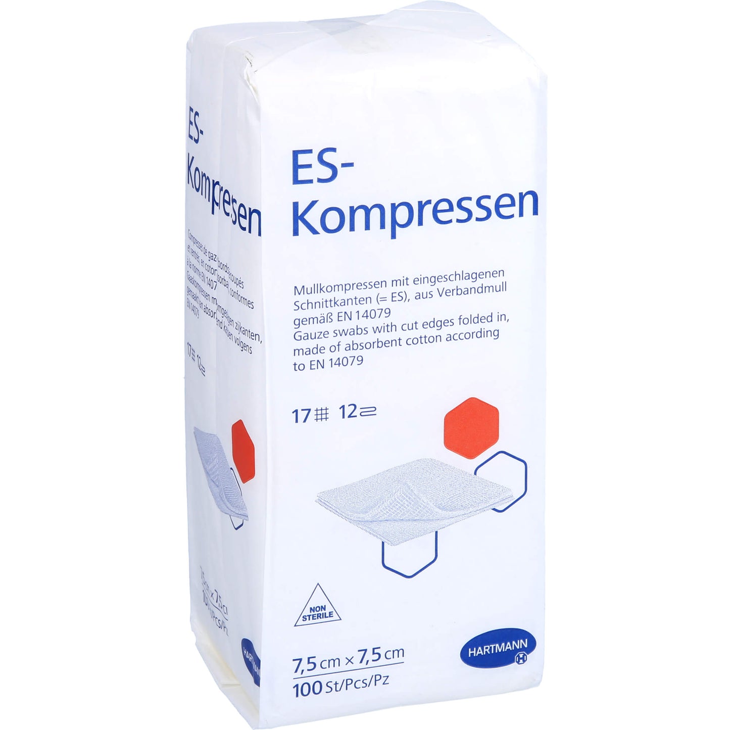 ES-KOMPRESSEN unsteril 7,5x7,5 cm 12fach 100 St