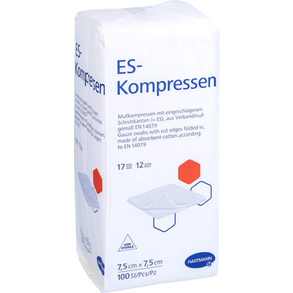 ES-KOMPRESSEN unsteril 7,5x7,5 cm 12fach 100 St