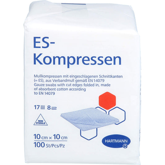 ES-KOMPRESSEN unsteril 10x10 cm 8fach 100 St