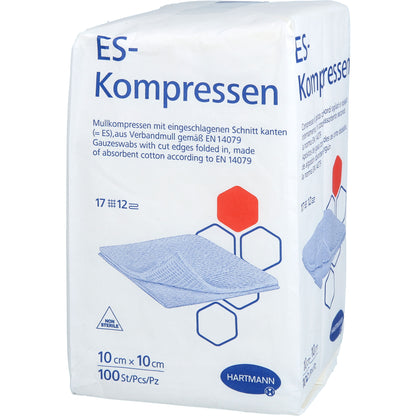 ES-KOMPRESSEN unsteril 10x10 cm 12fach 100 St