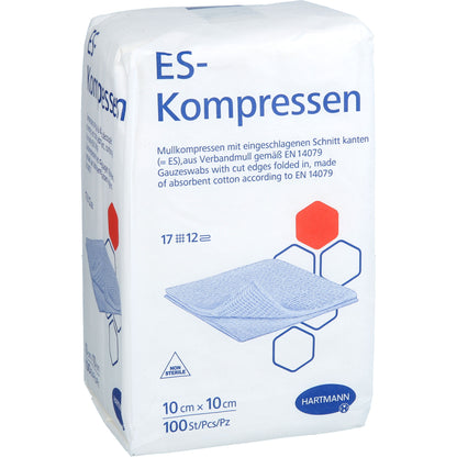 ES-KOMPRESSEN unsteril 10x10 cm 12fach 100 St