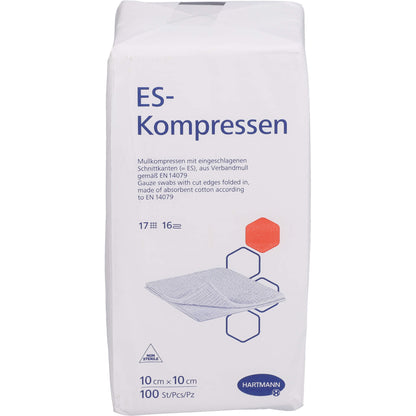 ES-KOMPRESSEN unsteril 10x10 cm 16fach 100 St