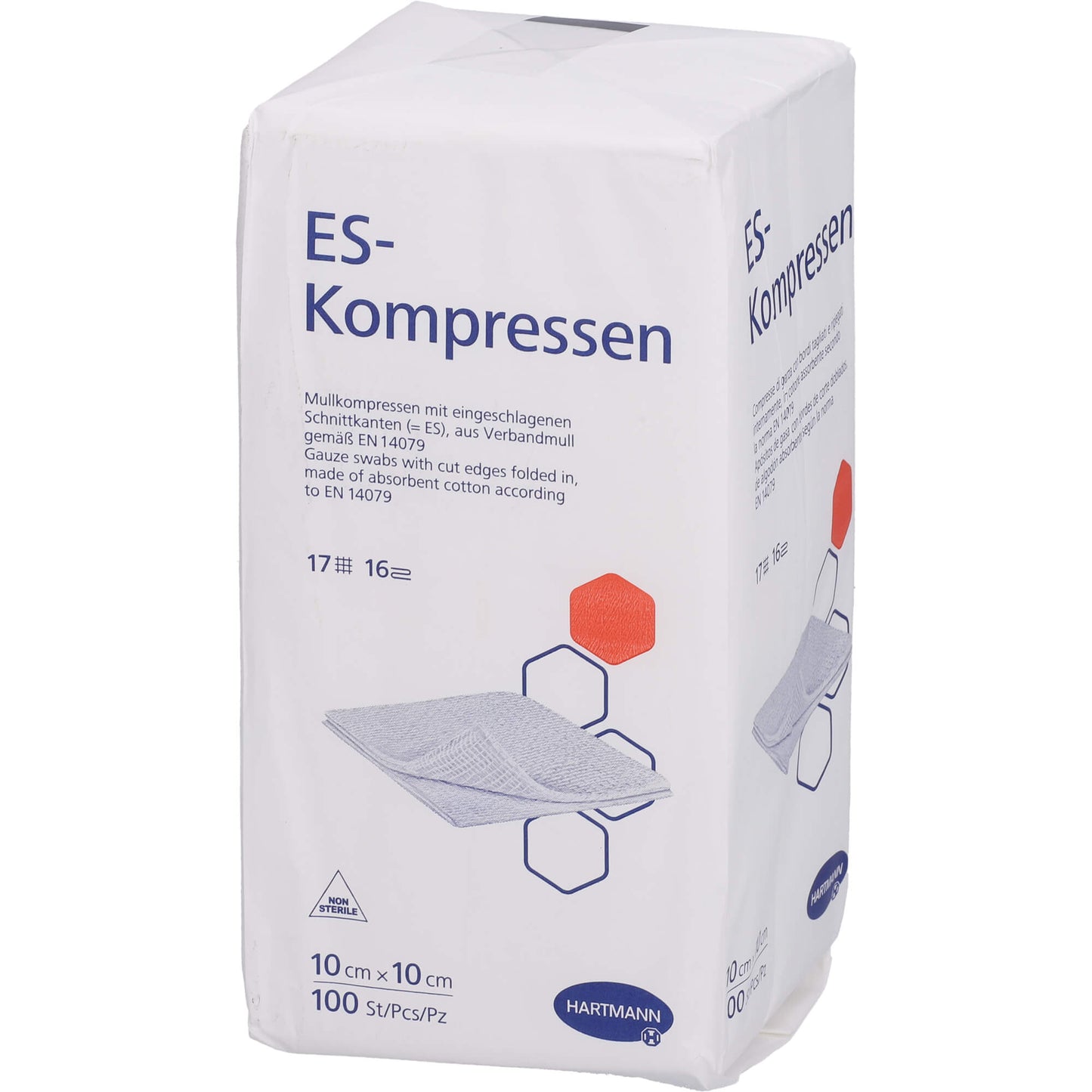 ES-KOMPRESSEN unsteril 10x10 cm 16fach 100 St