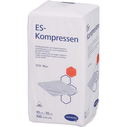 ES-KOMPRESSEN unsteril 10x10 cm 16fach 100 St