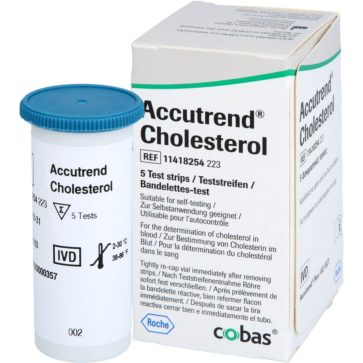 ACCUTREND Cholesterol Teststreifen 5 St