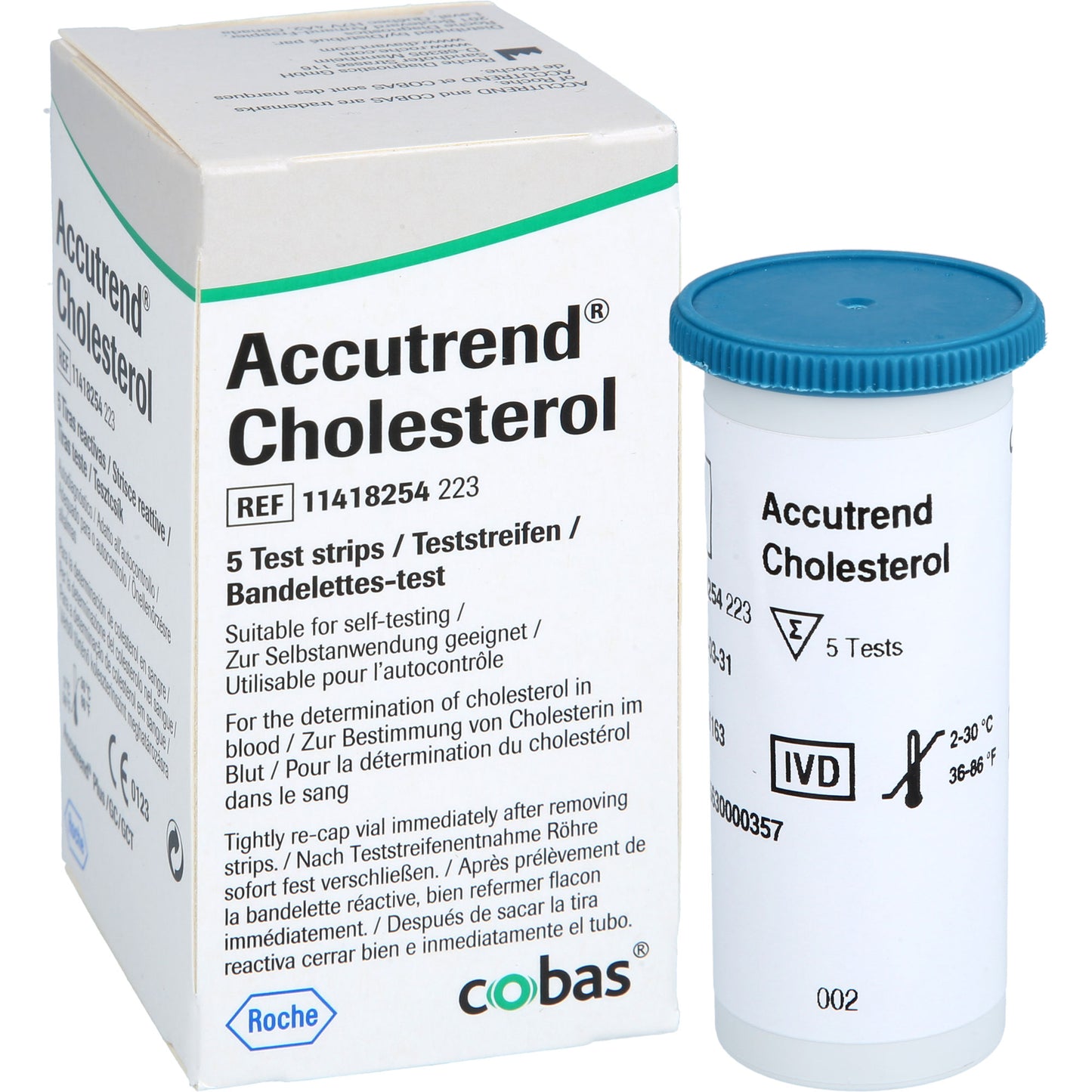 ACCUTREND Cholesterol Teststreifen 5 St