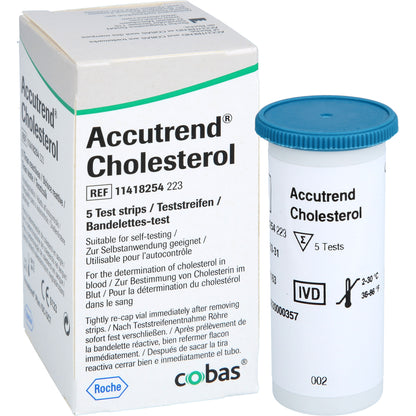 ACCUTREND Cholesterol Teststreifen 5 St