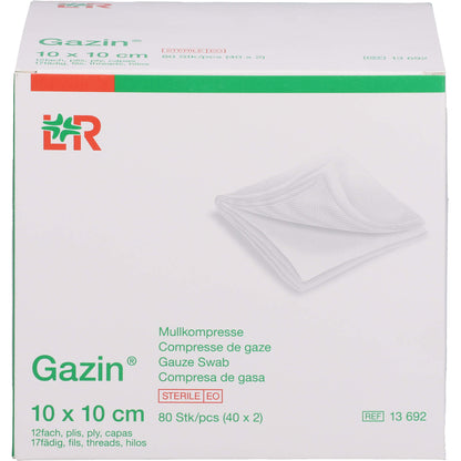 GAZIN Mullkomp.10x10 cm steril 12fach 40X2 St