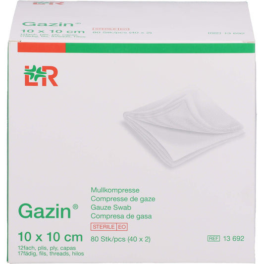 GAZIN Mullkomp.10x10 cm steril 12fach 40X2 St