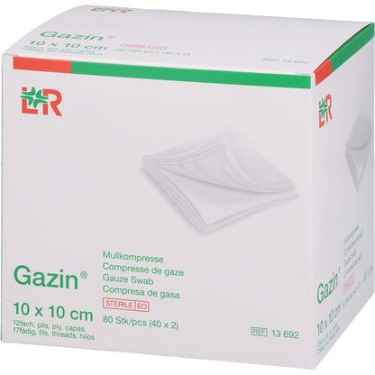 GAZIN Mullkomp.10x10 cm steril 12fach 40X2 St