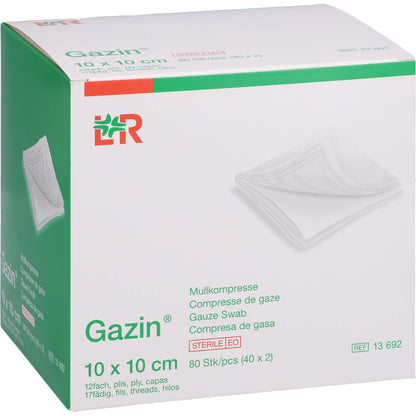 GAZIN Mullkomp.10x10 cm steril 12fach 40X2 St