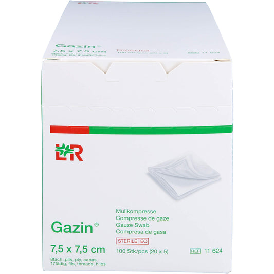 GAZIN Mullkomp.7,5x7,5 cm steril 8fach 20X5 St