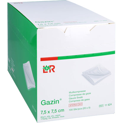 GAZIN Mullkomp.7,5x7,5 cm steril 8fach 20X5 St