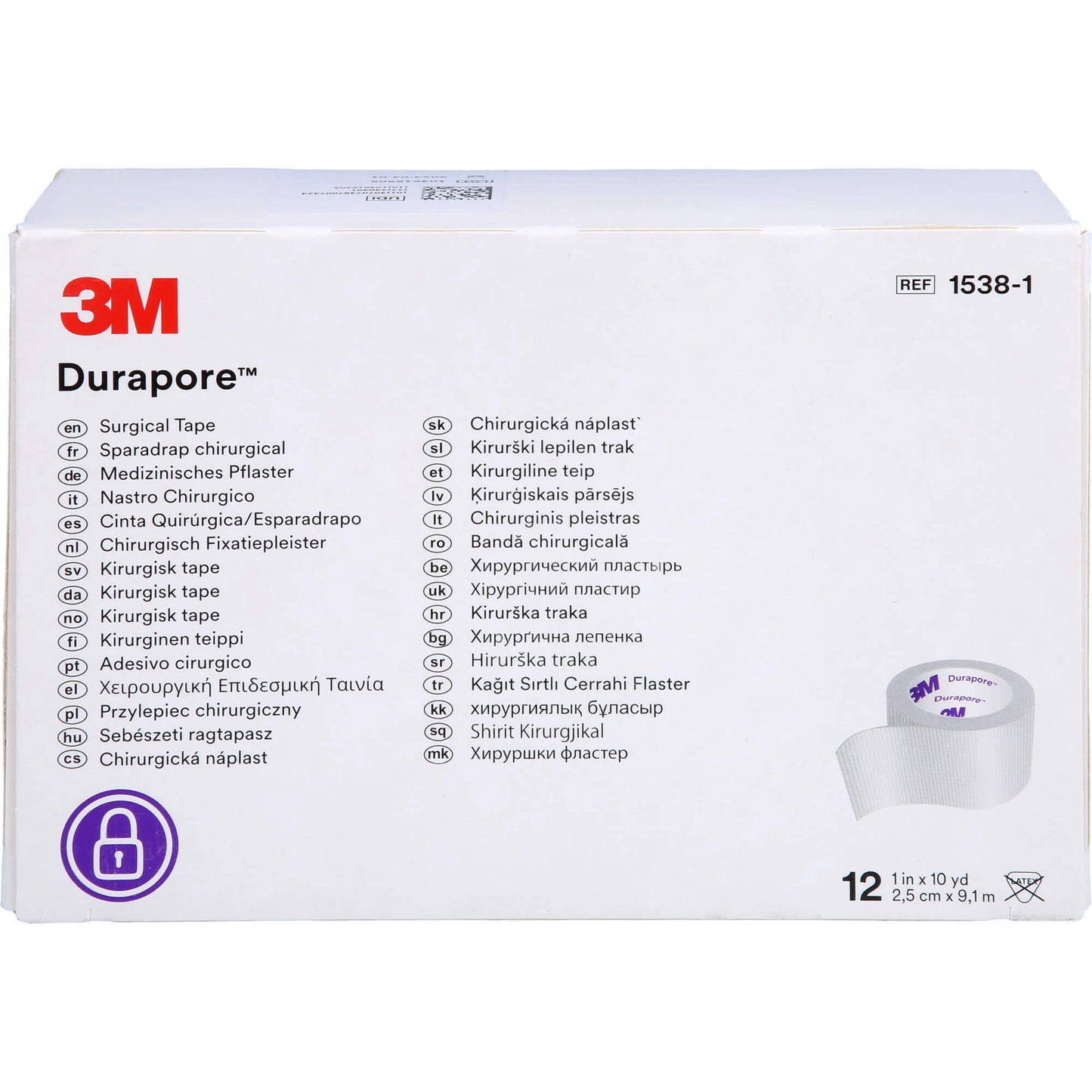 DURAPORE Silkpflaster 2,5 cmx9,1 m Rolle 12 St