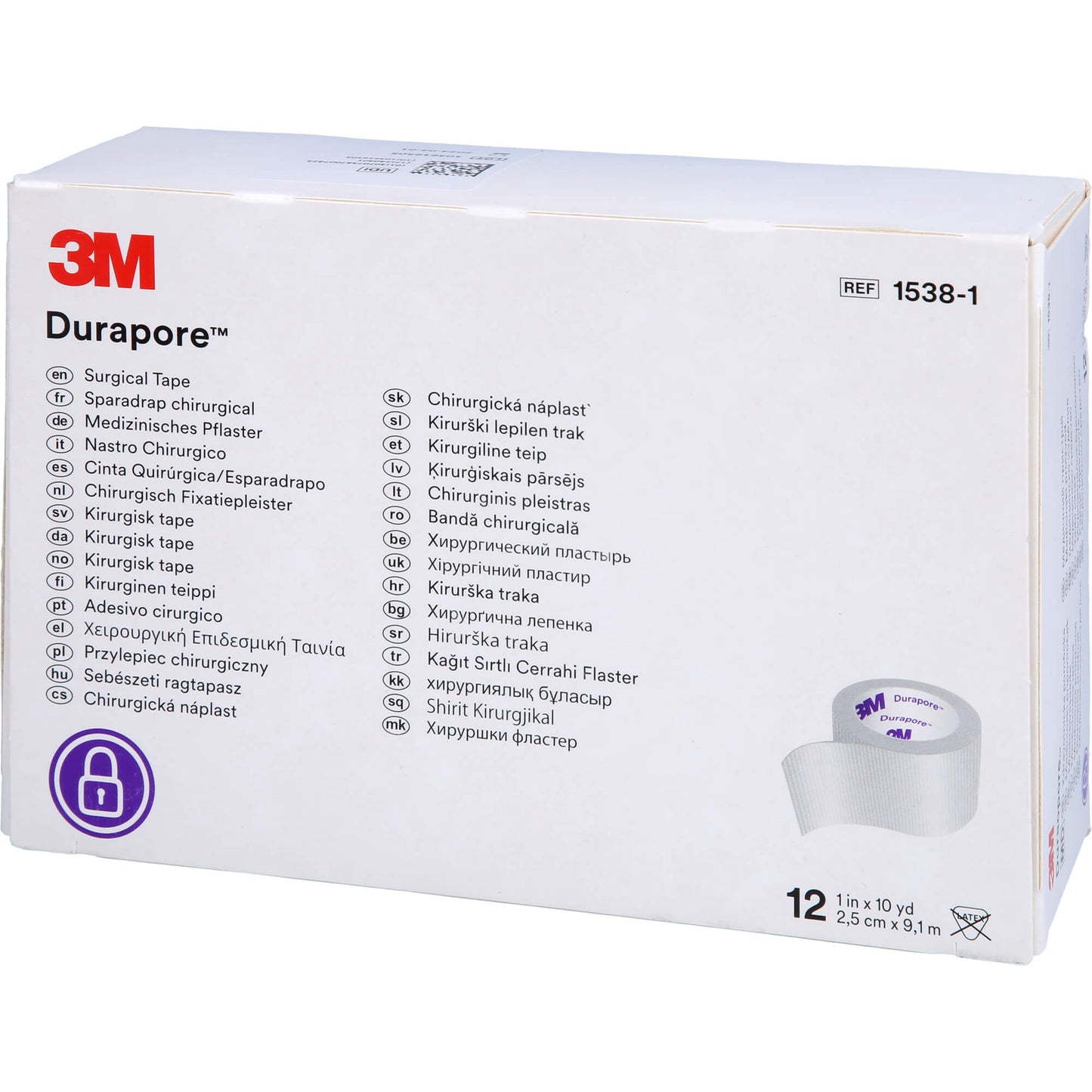 DURAPORE Silkpflaster 2,5 cmx9,1 m Rolle 12 St