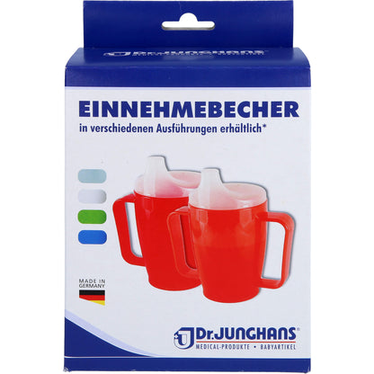 EINNEHMEBECHER m.2 Griffen+2 Deckel 4+12mm blau 1 St