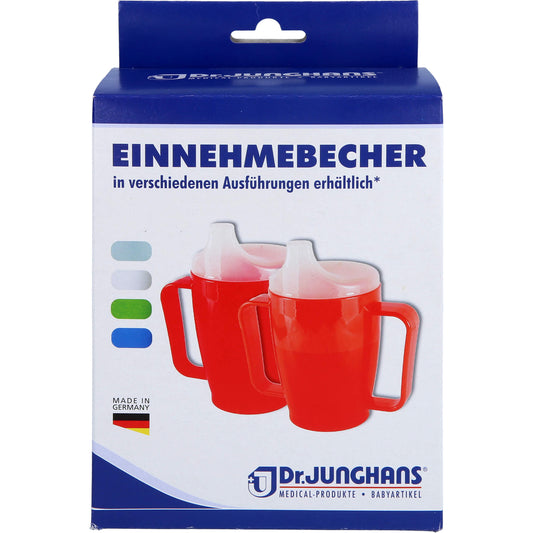 EINNEHMEBECHER m.2 Griffen+2 Deckel 4+12mm blau 1 St