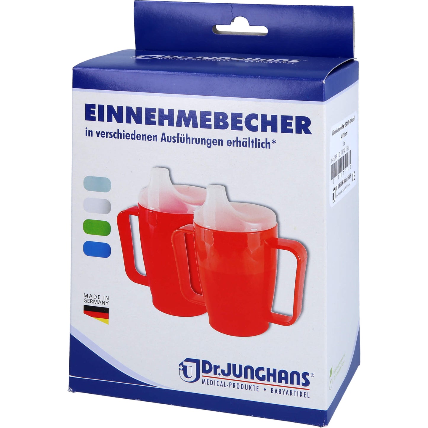EINNEHMEBECHER m.2 Griffen+2 Deckel 4+12mm blau 1 St