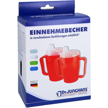 EINNEHMEBECHER m.2 Griffen+2 Deckel 4+12mm blau 1 St