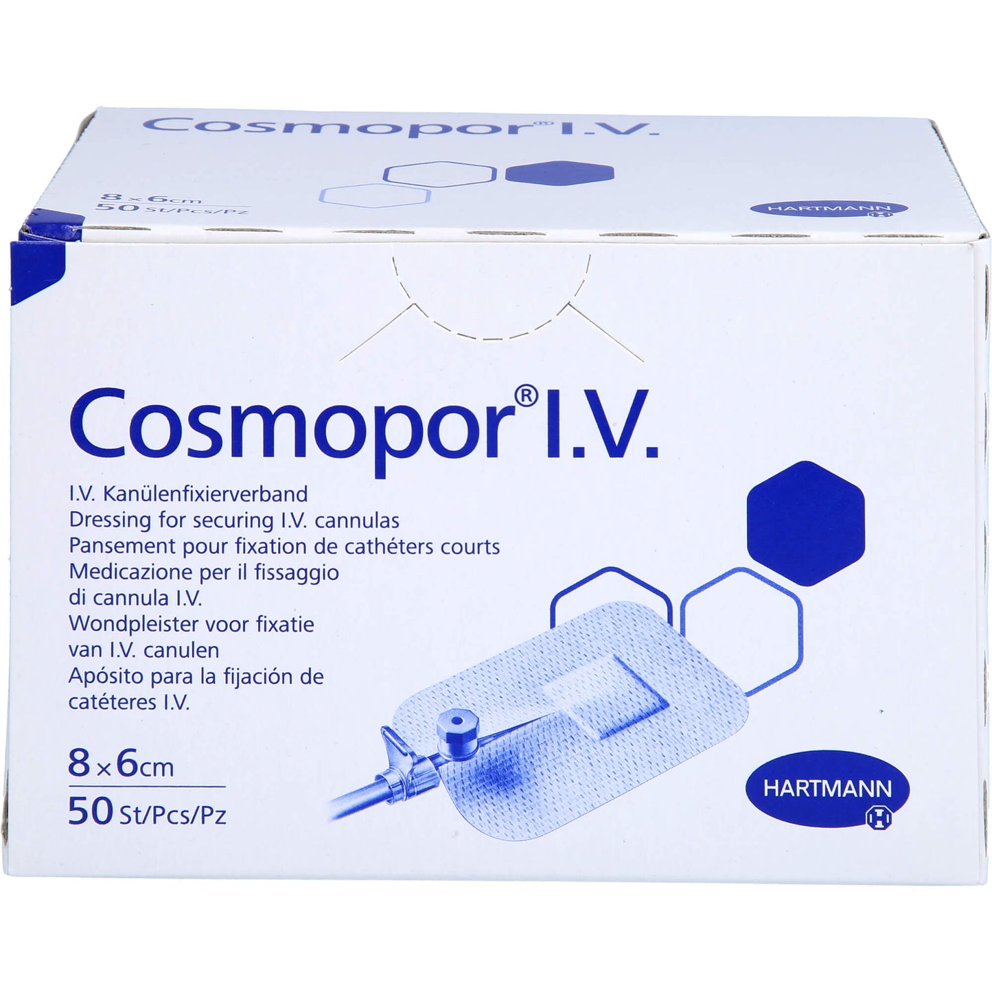 COSMOPOR I.V. Kanülenfixierverband 6x8 cm 50 St
