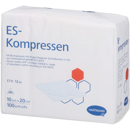 ES-KOMPRESSEN unsteril 10x20 cm 12fach 100 St