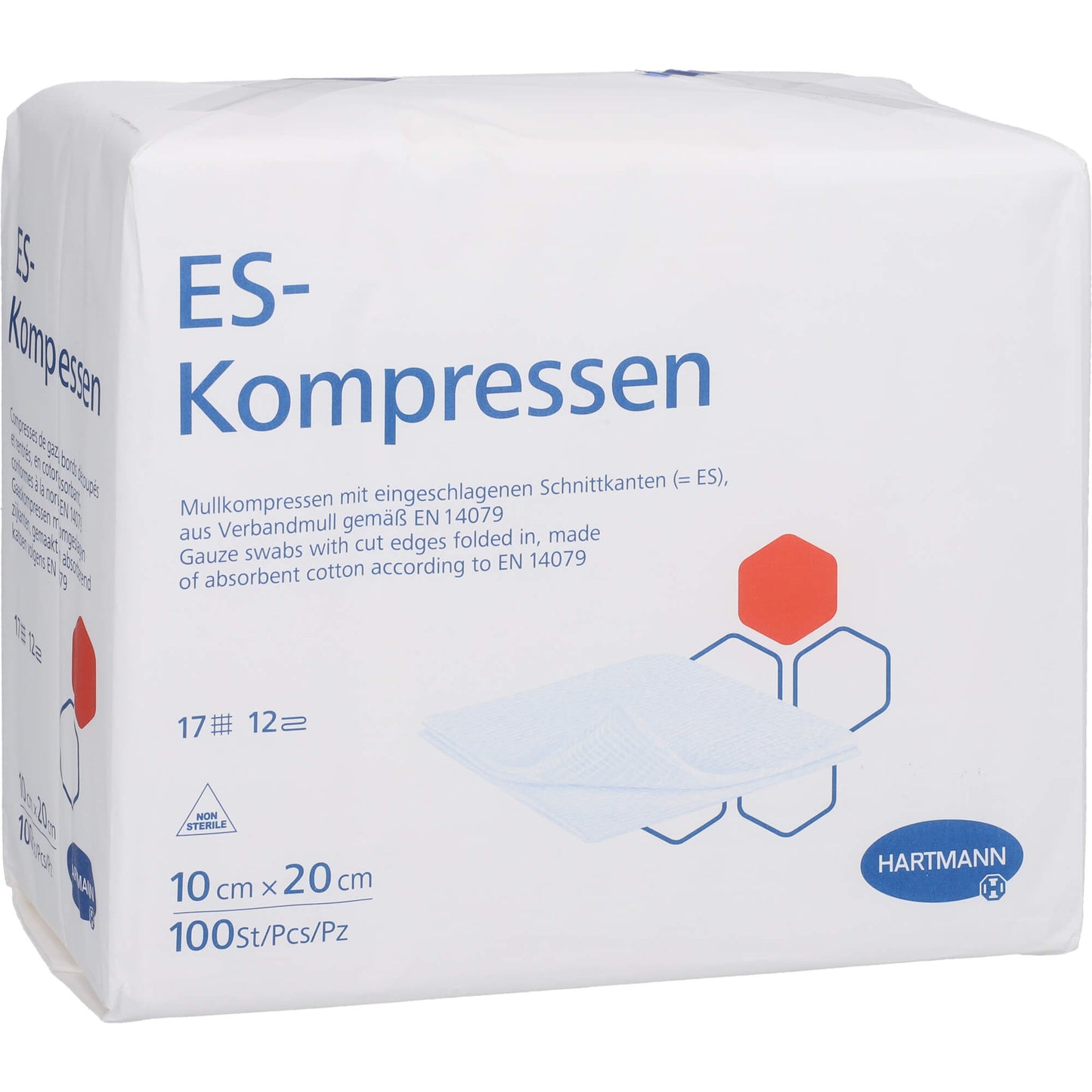 ES-KOMPRESSEN unsteril 10x20 cm 12fach 100 St