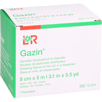 GAZIN Verbandmull 8 cmx5 m 4fach gerollt 1 St