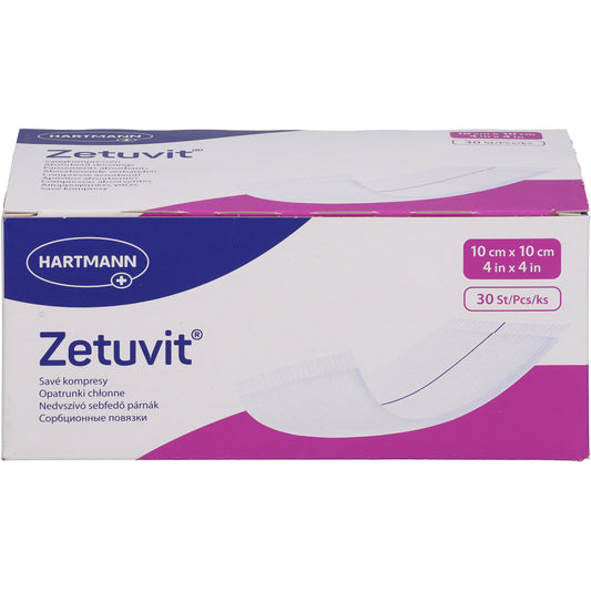 ZETUVIT Saugkompressen unsteril 10x10 cm 30 St