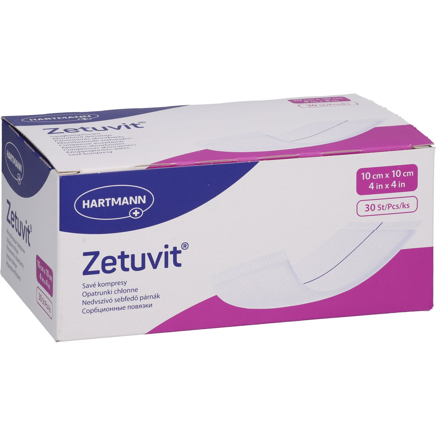 ZETUVIT Saugkompressen unsteril 10x10 cm 30 St