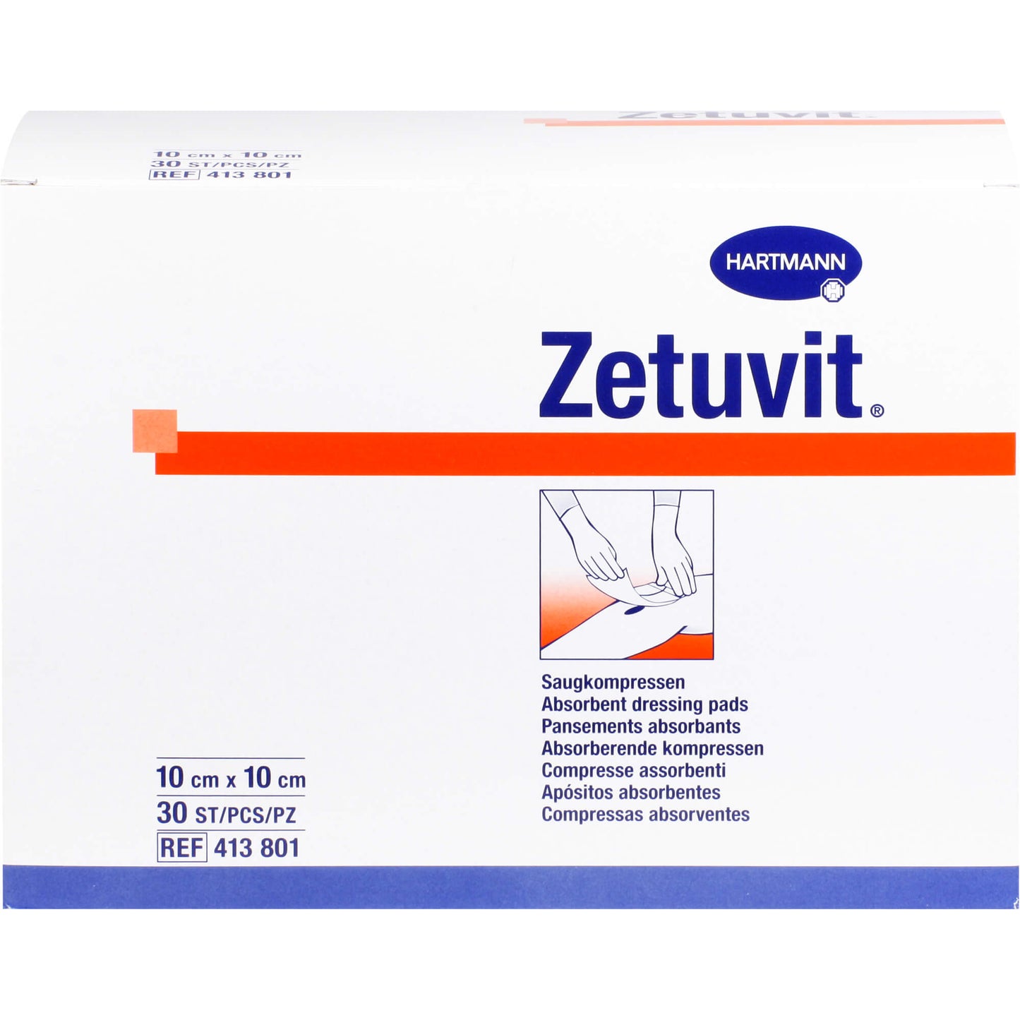 ZETUVIT Saugkompressen unsteril 10x10 cm 30 St
