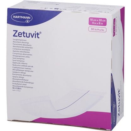 ZETUVIT Saugkompressen unsteril 10x20 cm 30 St