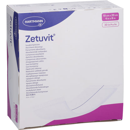 ZETUVIT Saugkompressen unsteril 10x20 cm 30 St