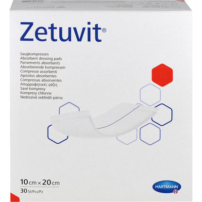 ZETUVIT Saugkompressen unsteril 10x20 cm 30 St