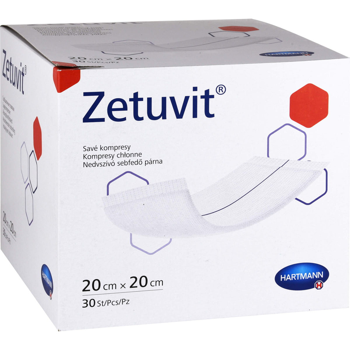 ZETUVIT Saugkompressen unsteril 20x20 cm 30 St
