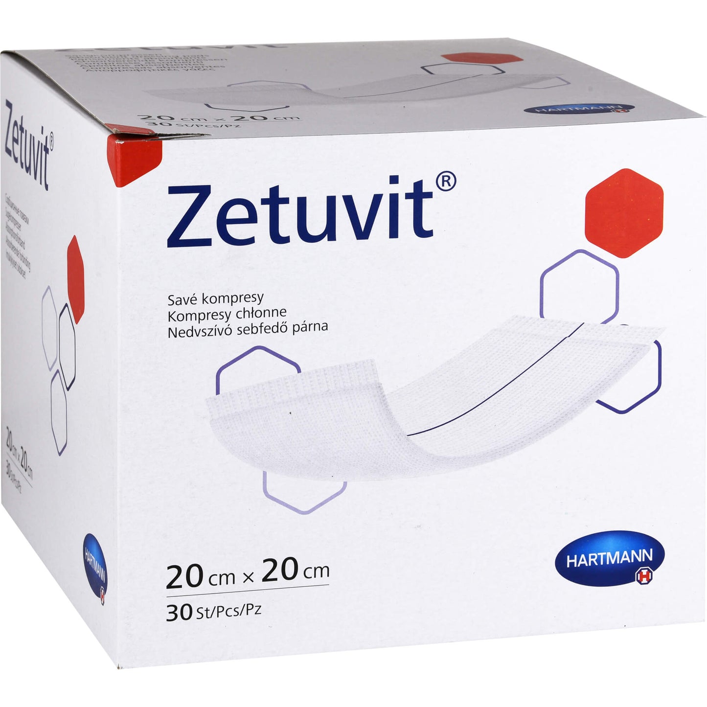 ZETUVIT Saugkompressen unsteril 20x20 cm 30 St
